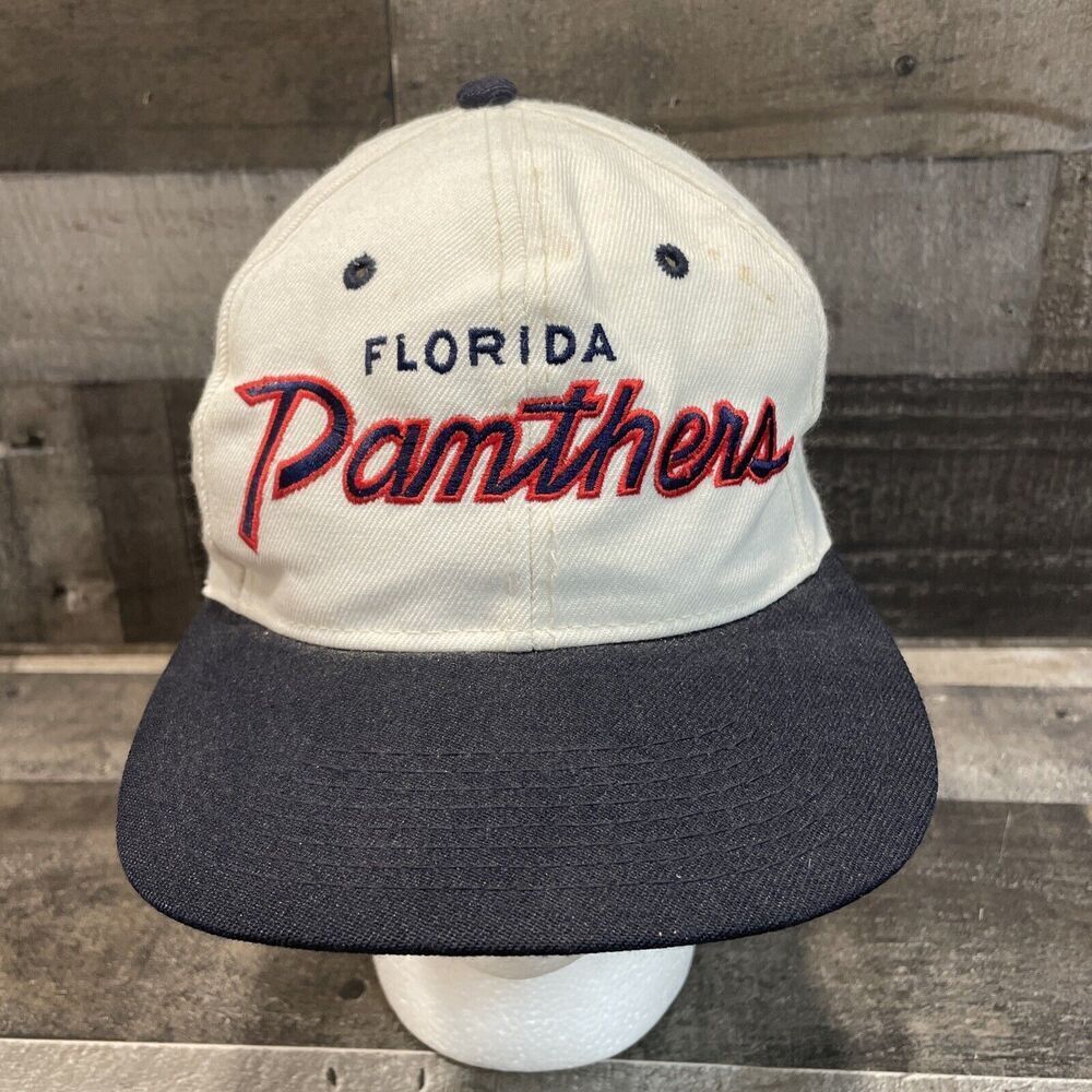 Vintage 90s Sports Specialties Florida Panthers Snapback White Navy Blue
